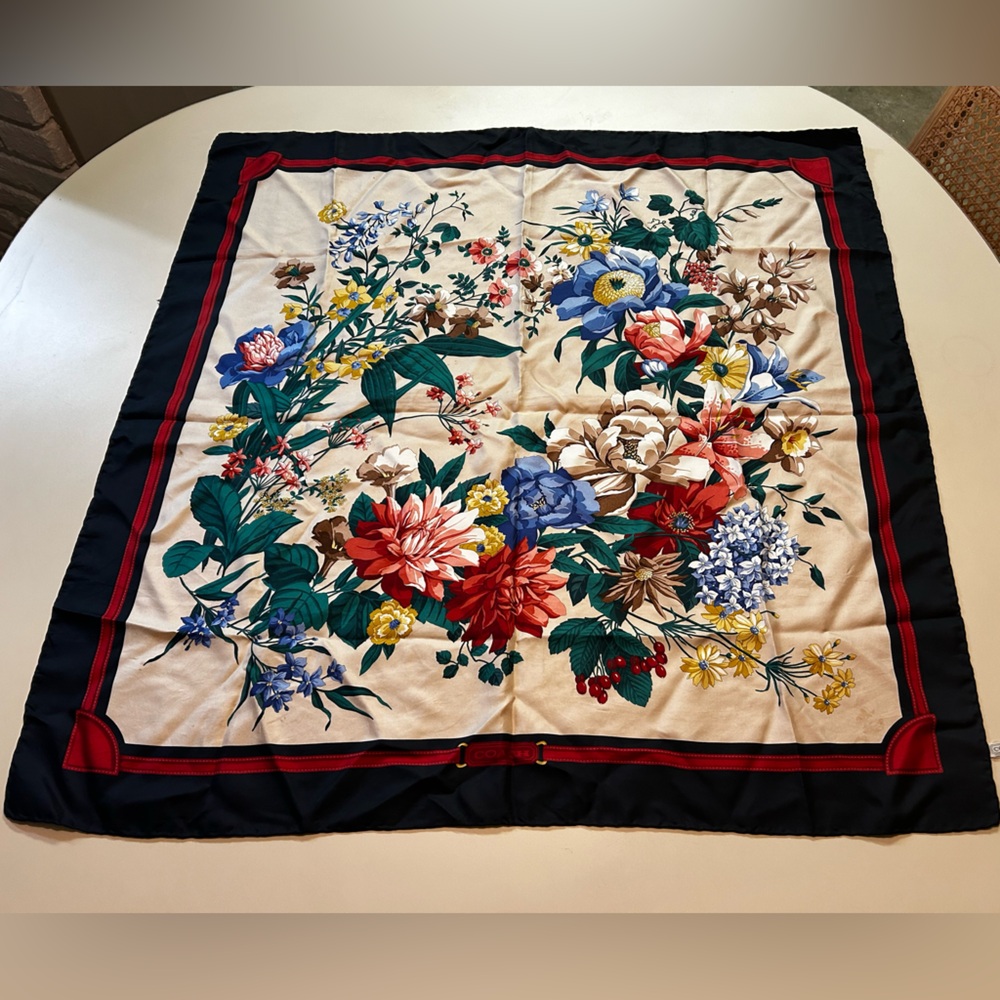 Coach 100% Silk Floral Scarf  Vintage